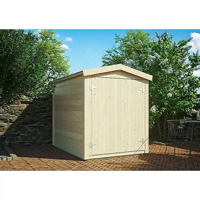 Kiehnholz Gerätehaus - Außenmaß inkl. Dachüberstand (B x T): 164 x 223 cm, Holz, Natur - Stimmungsaufnahme