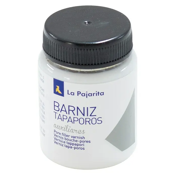 La Pajarita Barniz Tapaporos - Incoloro, 75 ml - Bote de barniz tapaporos BARNIZ TAPAPOROS de La Pajarita, ideal para una superficie lisa antes de barnizar. Para resultados profesionales.