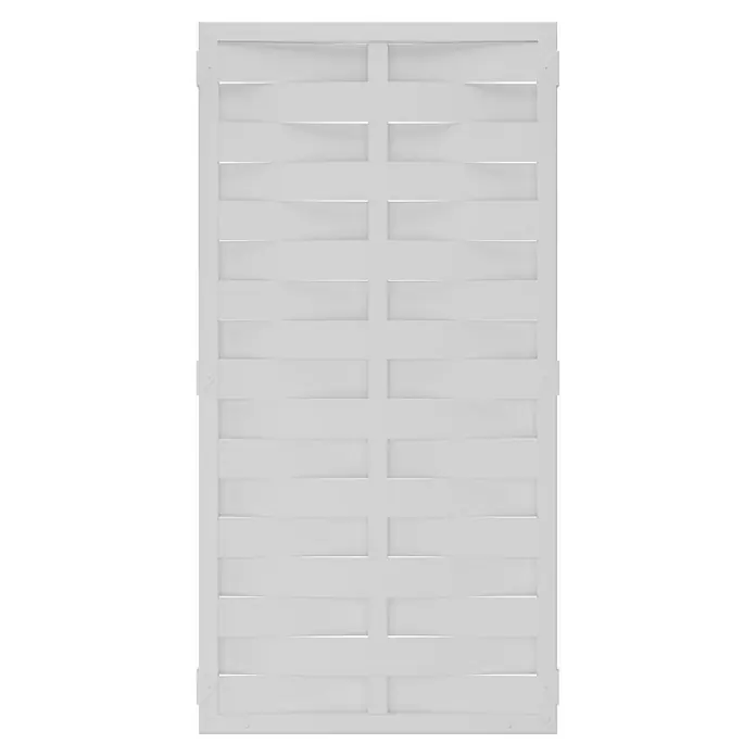 T & J Lightline Sichtschutzelement - 90 x 180 cm, Lamellenzaun, Weiß - Weiße Holzzaunpaneele mit horizontalen Lamellen, ideal für Privatsphäre und als dekoratives Element im Garten oder auf der Terrasse.