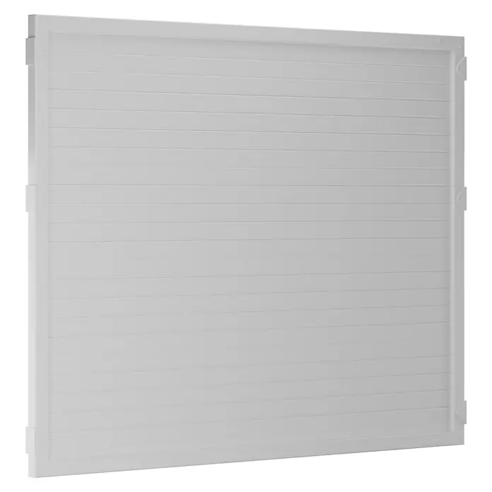 T & J Lightline Sichtschutzelement - 180 x 150 cm, Weiß - Wandpaneel aus Kunststoff in Weiß, ideal für Innenräume und mit horizontalen Rillen für eine moderne Optik.