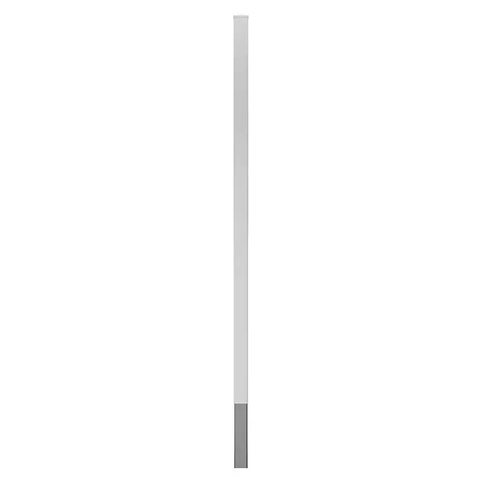 T & J Lightline Pfosten - 9 x 9 x 240 cm, Weiß - Silberfarbene Stange, schlichtes Design. Ideal für minimalistische Dekorationen und moderne Raumgestaltung, vielseitig einsetzbar.
