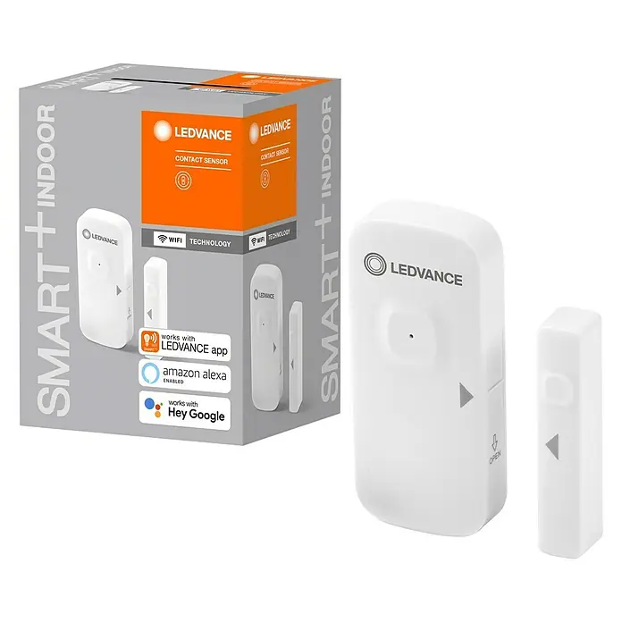 Ledvance Smart+ WiFi Funk-Fensterkontakt - Weiß, 3,1 x 2,4 x 7,2 cm - Das LEDVANCE Smart+ Indoor Contact Sensor Set für die Tür- oder Fensterüberwachung und mehr Sicherheit in Ihrem Zuhause.