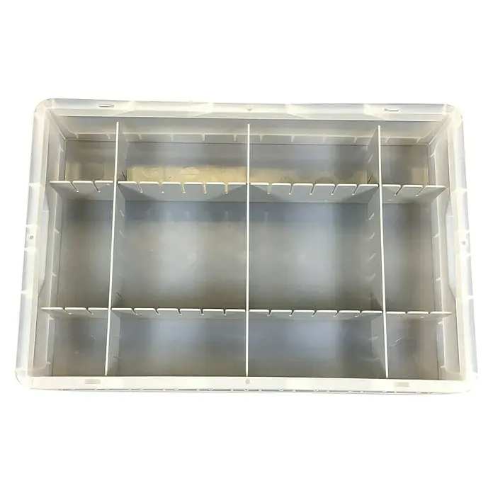 Surplus Systems Trennwand - Passend für: Surplus Systems Euronormboxen, L x H: 36 x 10 cm - Ein durchsichtiger, rechteckiger Sortierkasten mit Fächern und Schlitzen zur variablen Einteilung und Ordnung von Gegenständen.