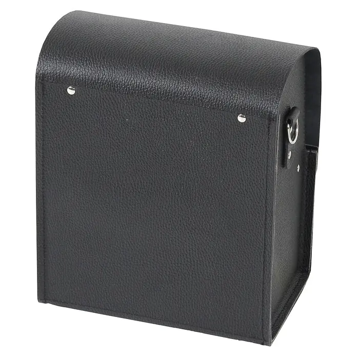 Hepco & Becker Werkzeugtasche Favorit 7118 - Innenmaß: B x T x H: 210 x 140 x 280 mm, Leder - Schwarze Ledertasche mit abgerundeter Oberseite und silbernen Nieten, ideal für den Transport empfindlicher Geräte.