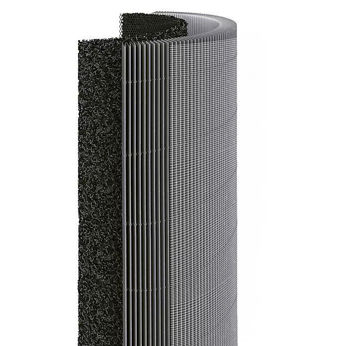Xiaomi Luftreiniger Smart Air Purifier 4 Pro - L x B x H: 27,5 x 27,5 x 68 cm, Filtert bis zu 99,97 % aller Schadstoffe in einer Größe von 0,3 Micrometer - Querschnitt eines mehrschichtigen Filters mit Aktivkohlegranulat, plissiertem Filtermedium und feinem Gittergewebe.