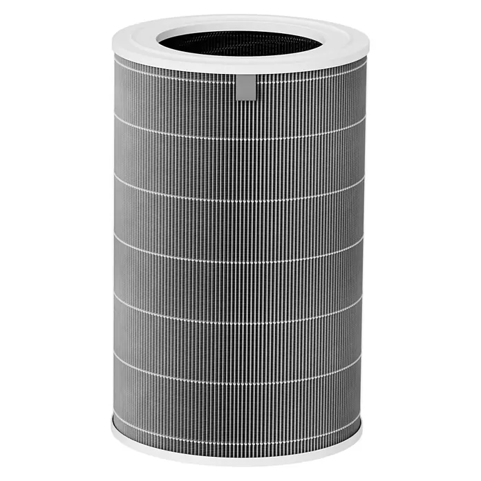 Xiaomi Luftreiniger Smart Air Purifier 4 Pro - L x B x H: 27,5 x 27,5 x 68 cm, Filtert bis zu 99,97 % aller Schadstoffe in einer Größe von 0,3 Micrometer - Luftfilter für ein sauberes Zuhause. Der Filter ist zylindrisch und hat eine weiße Umrandung, ideal für Allergiker und zur Staubreduktion.