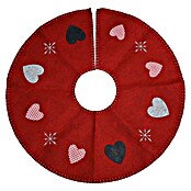 Weihnachtsbaum-Decke (Durchmesser: 90 cm, Textil, Rot/Grau, Rund) | BAUHAUS