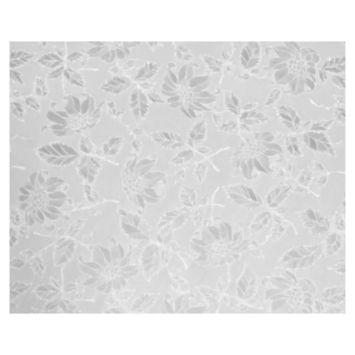 D-c-fix Lámina adhesiva efecto transparente - An x L: 45 x 200 cm - Un intrincado patrón floral blanco define este elegante producto, caracterizado por su delicada textura y estética sutil.