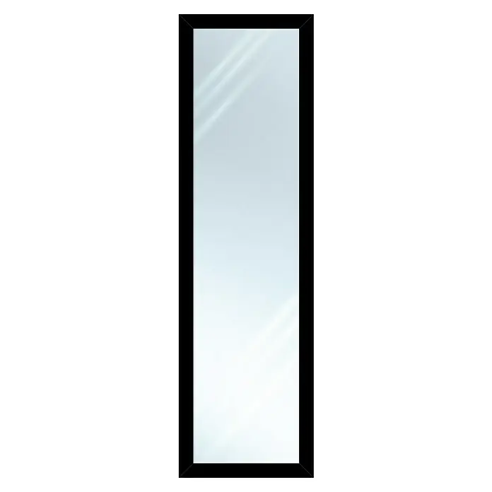 Espejo de pared Edimburgo - 37 x 127 cm, Negro - Un espejo de cuerpo entero colgante sin marco ideal para dormitorios o vestidores con un diseño minimalista.