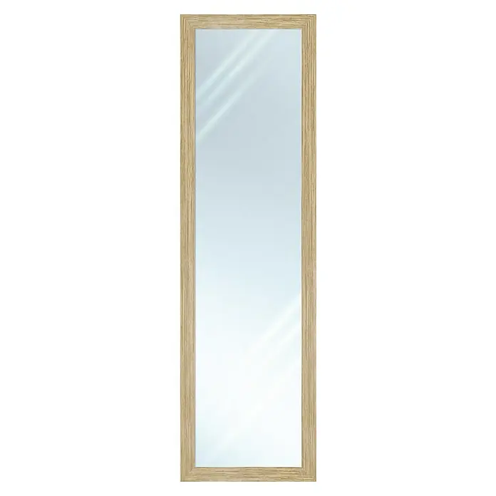 Espejo de pared Edimburgo - 37 x 127 cm, Haya - Elegante espejo de cuerpo entero con marco de madera clara para un aspecto natural, perfecto para realzar cualquier habitación y añadir estilo.