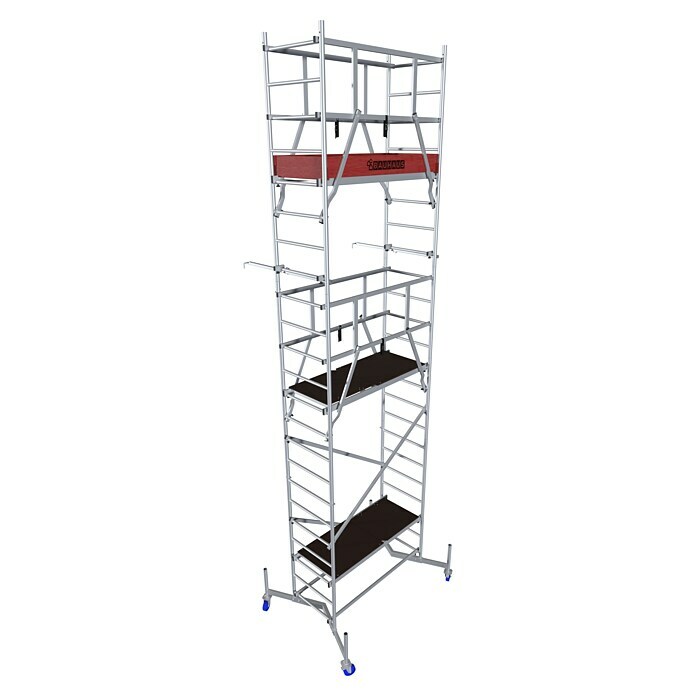 Krause ClimTec Gerüst-Set fahrbar mit RollenArbeitshöhe: 7 m, Bühnengröße: 1,5 x 0,6 m, Belastbarkeit Bühne: 200 kg Diagonal View