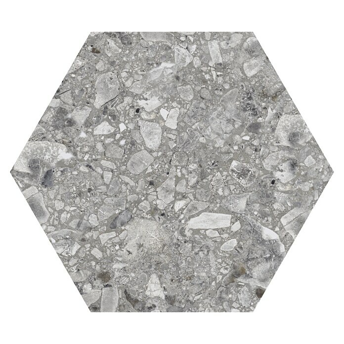 Feinsteinzeugfliese Hexagon Iseo Natural (25 x 22 cm, Grau, Glasiert)