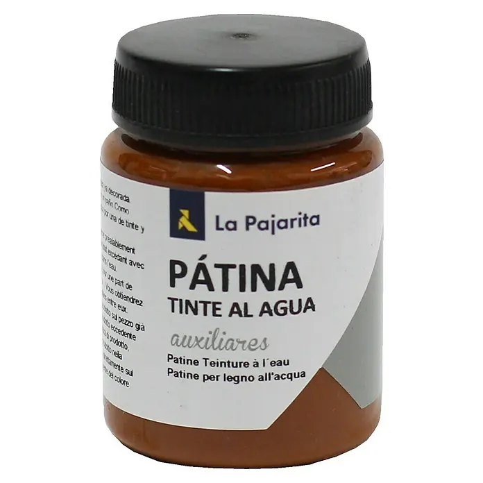 La Pajarita Pátina - Avellana, 75 ml, Mate - Un bote de La Pajarita Pátina Tinte Al Agua, un tinte al agua para superficies de madera.