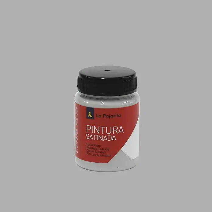 La Pajarita Pintura satinada - Gris, 75 ml, Satinado - Un bote de pintura satinada "La Pajarito", ideal para un acabado suave. Perfecta para muebles y paredes que necesitan un brillo elegante.