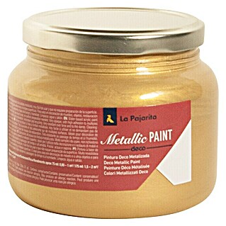 La Pajarita Pintura Metallic Paint (Rich gold, 500 ml, Brillante)