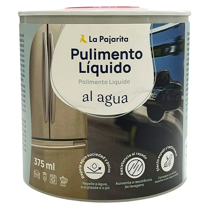 La Pajarita Pulimento Líquido - 375 ml, Incoloro - Bote de pulimento líquido La Pajarita con 375 ml, ideal para un acabado espejo y tacto suave, repelente al agua y resistente a arañazos.