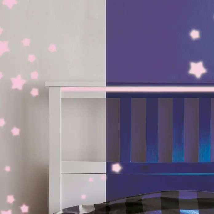 La Pajarita Pintura Fosforescente - Rosa, 75 ml, Brillante - Cama infantil moderna con estantería y diseño de estrellas para un ambiente acogedor en la habitación de los niños. Cama con espacio de almacenamiento.