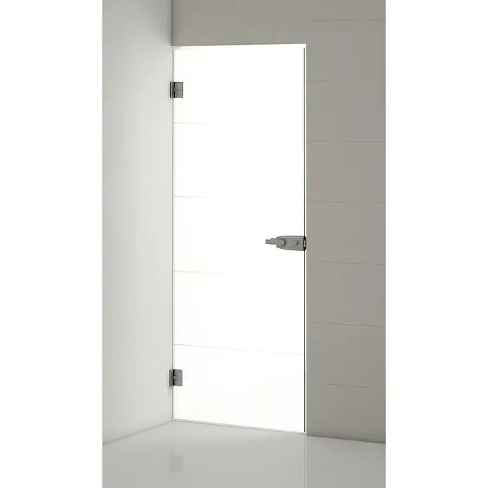 Puerta de vidrio Tibet Serigrafiada - 80 x 203 cm, Vidrio templado - Elegante puerta de ducha de vidrio transparente. El estilo minimalista y moderno se complementa con accesorios simples que acentúan el diseño claro.