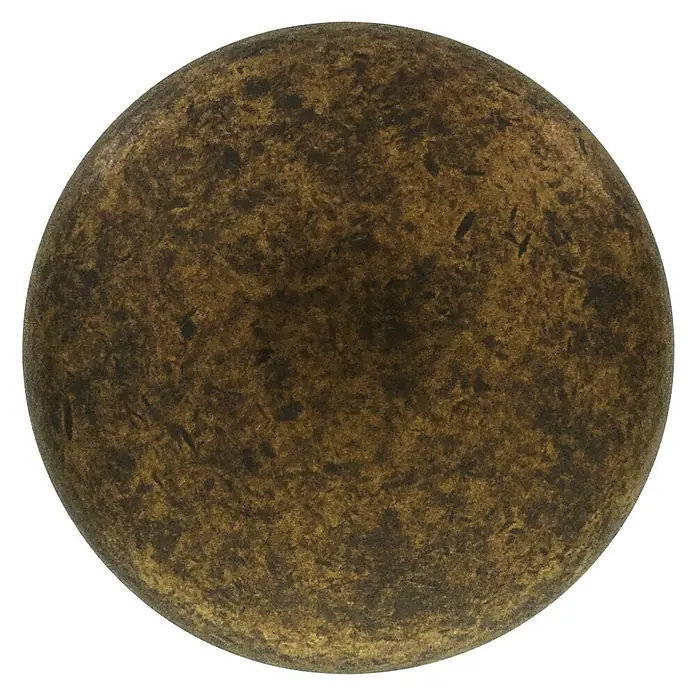 Siro Möbelknopf - Typ Möbelgriff: Knopf, Sonstige, Sonstige, Durchmesser: 33 mm - Nahaufnahme eines runden, antiken Messingknopfs mit dunkler, strukturierter Oberfläche. Perfekt für Vintage-Projekte.