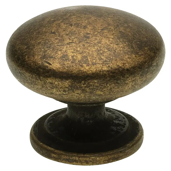 Siro Möbelknopf - Typ Möbelgriff: Knopf, Sonstige, Sonstige, Durchmesser: 33 mm - Nahaufnahme eines runden, bronzefarbenen Möbelknopfes mit sichtbarer Textur und einem klassischen Design.