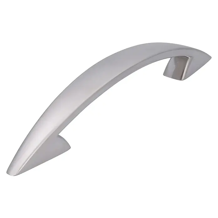 Siro MöbelgriffTyp Möbelgriff: Bügel, Sonstige, Vernickelt, Silber, Breite: 18 mm - Schrankgriff aus poliertem Chrom mit gebogener Form und rechteckigen Füßen für moderne Möbel.