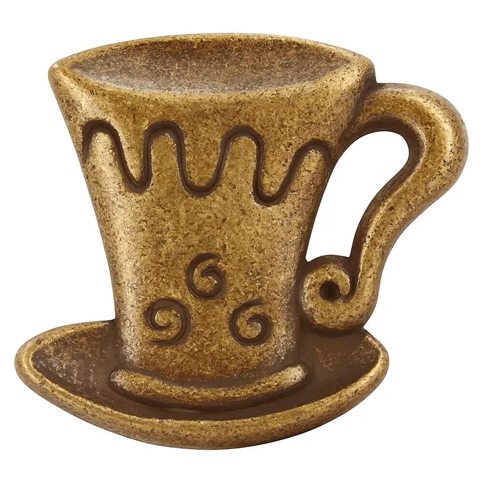 Siro Möbelknopf - Typ Möbelgriff: Knopf, Sonstige, Sonstige, Goldgelb, Ausführungseigenschaft: Tasse - Goldene Teetasse-Brosche mit aufwendigen Details, die einen eleganten Charme versprüht. Perfekt für Teeliebhaber.