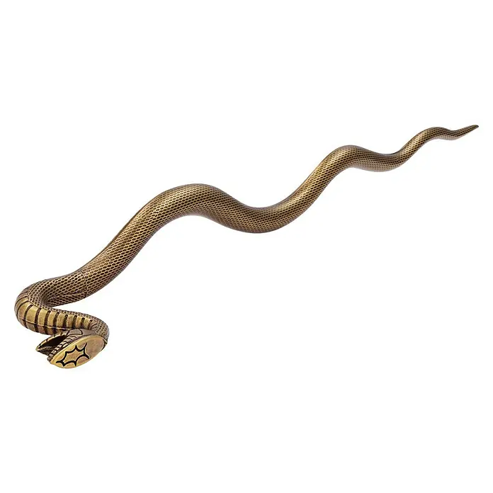 Siro Möbelgriff - Typ Möbelgriff: Sonstige, Sonstige, Sonstige, Breite: 48 mm - Detailaufnahme einer goldenen Schlange mit filigranem Muster, die sich elegant windet und eine luxuriöse Ausstrahlung hat.