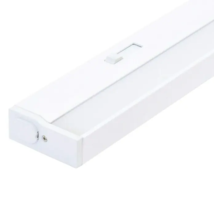 Müller-Licht LED-Unterbauleuchte Conero - L x B x H: 90,9 x 5,3 x 2,9 cm, Lichtfarbe: Neutralweiß, 15 W, Weiß - Diese Aufnahme zeigt eine LED-Unterbauleuchte in Weiß, ein funktionales Beleuchtungselement für Küchen und Arbeitsbereiche.