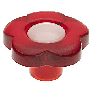 Siro Kinder-Möbelknopf (Typ Möbelgriff: Sonstige, Kunststoff, Sonstige, Blume, Rot/Rosa)