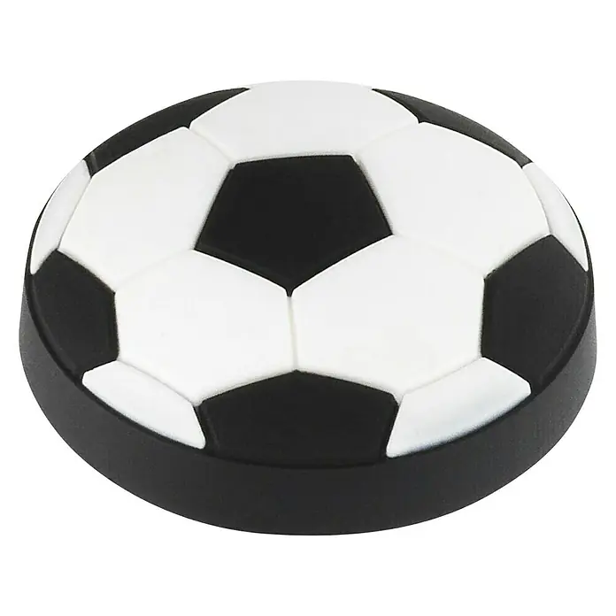 Siro Kinder-Möbelknopf - Typ Möbelgriff: Knopf, Kunststoff, Sonstige, Fußball - Nahaufnahme eines schwarzen Fußball-Buttons mit weißem Fünfeck-Muster, ideal für Sportfans und Sammler.