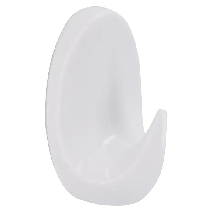 Siro Handtuchhaken - L x B x H: 26 x 42 x 22 mm, Anzahl Haken: 1 Stk. - Ein einzelner, weißer Wandhaken, ideal zum Aufhängen von Gegenständen im Haushalt, vor einem schwarzen Hintergrund.