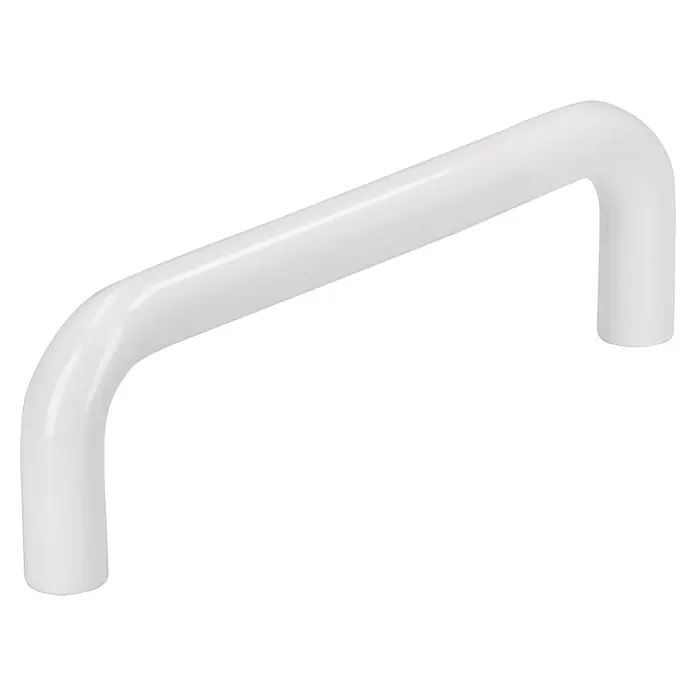 Siro Möbelgriff-Set - 2 Stk., Typ Möbelgriff: Bügel, Kunststoff, Länge: 106 mm - Weiße, gebogene Haltegriff aus glänzendem Material für Badezimmer oder Sanitäranlagen.