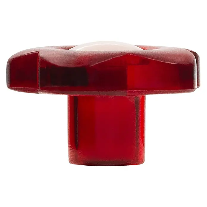Siro Kinder-Möbelknopf - Typ Möbelgriff: Sonstige, Kunststoff, Sonstige, Blume, Rot/Rosa - Roter Knopf mit weißer Spitze, ideal für verschiedene Anwendungen. Sein Design und die Farbe machen ihn leicht erkennbar und bedienbar.
