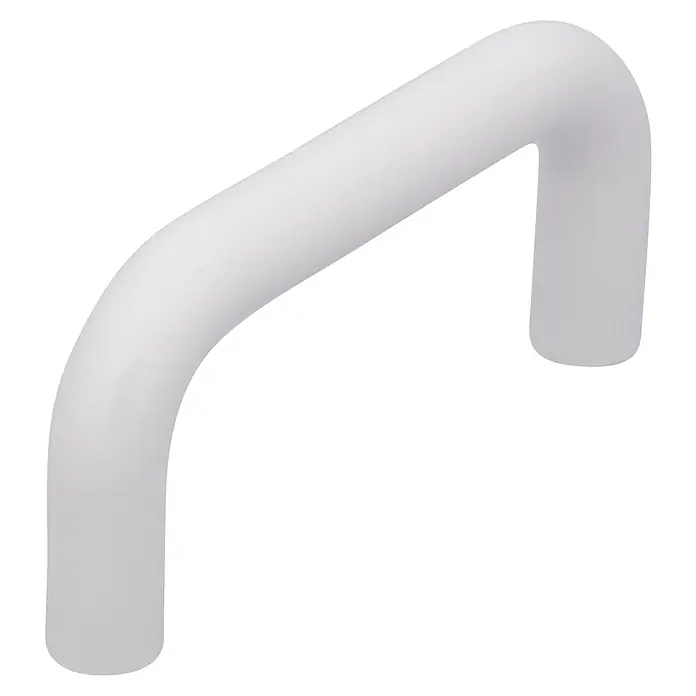 Siro Möbelgriff-Set - 2 Stk., Typ Möbelgriff: Bügel, Kunststoff, Länge: 74 mm - Weißer, gebogener Möbelgriff für Schubladen und Schränke. Er ist schlicht und funktional gestaltet.