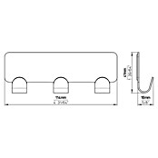 Siro Hakenleiste 2178-156ZN4KV1S (L x H: 114 x 16 mm, Anzahl Haken: 3 Stk., Verchromt poliert) | BAUHAUS