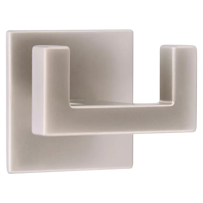 Siro Garderobenhaken 2331/ZN4KV1S - L x B x H: 60 x 50 x 38 mm, Anzahl Haken: 1 Stk., Vernickelt matt - Dieser moderne, quadratische Handtuchhaken in gebürstetem Nickel ist eine stilvolle Ergänzung für jedes Badezimmer. Perfekt für Handtücher oder Bademäntel.