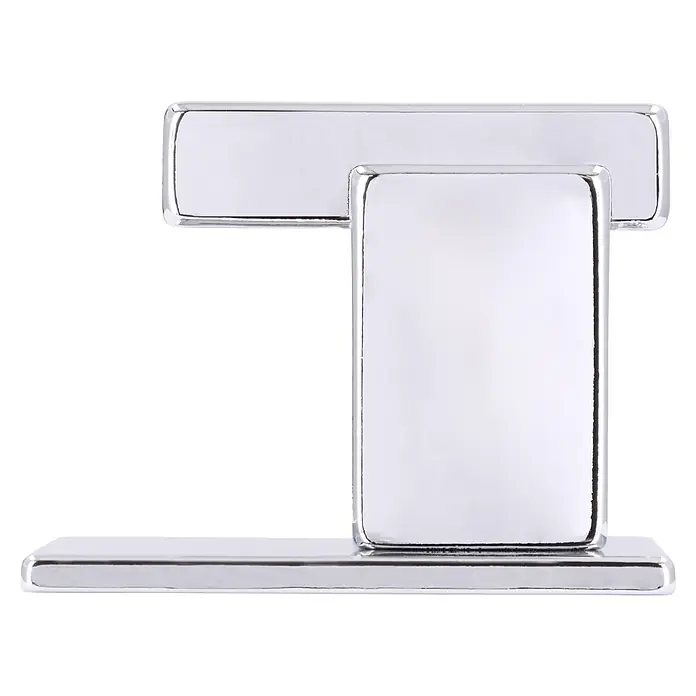 Siro Handtuchhaken - L x B x H: 50 x 50 x 38 mm, Anzahl Haken: 1 Stk., Verchromt poliert - Glänzendes T-förmiges Chromelement, ein modernes und stilvolles Designstück, ideal für Automobilakzente und individuelle Projekte.