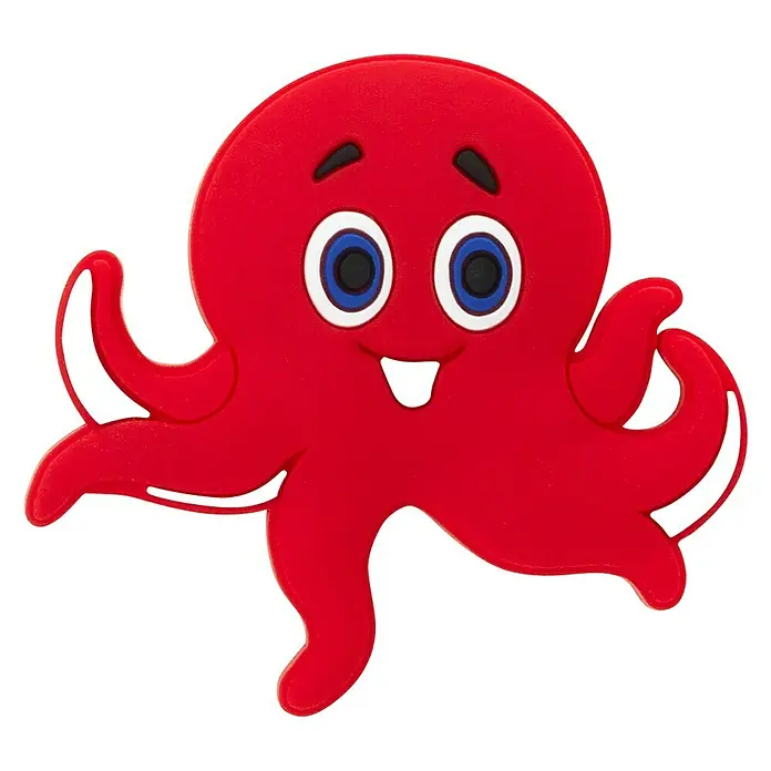 Siro Kinder-Möbelknopf - Typ Möbelgriff: Sonstige, Kunststoff, Sonstige, Ausführungseigenschaft: Krake - Roter Oktopus als niedliche Dekoration. Das Accessoire hat große, blaue Augen und ein strahlendes Lächeln, ideal zum Verschönern.