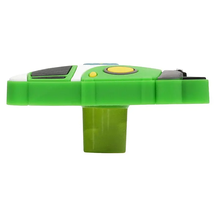 Siro Möbelknopf - Typ Möbelgriff: Sonstige, Kunststoff, Sonstige, Bus - Nahaufnahme eines grünen und gelben USB-Sticks in Form eines Raumschiffs, ideal für Datenspeicherung mit einem verspielten Touch.
