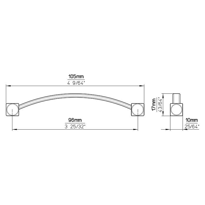 Siro Möbelgriff (Typ Möbelgriff: Bügel, Sonstige, Sonstige, B x L: 10 x 105 mm) | BAUHAUS