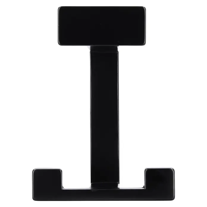 Siro Garderobenhaken 2324/PB12 - L x B x H: 70 x 92 x 80 mm, Anzahl Haken: 3 Stk. - Schwarze T-förmige Wandhalterung, ideal zur Befestigung verschiedener Gegenstände. Robustes Design und einfache Montage.