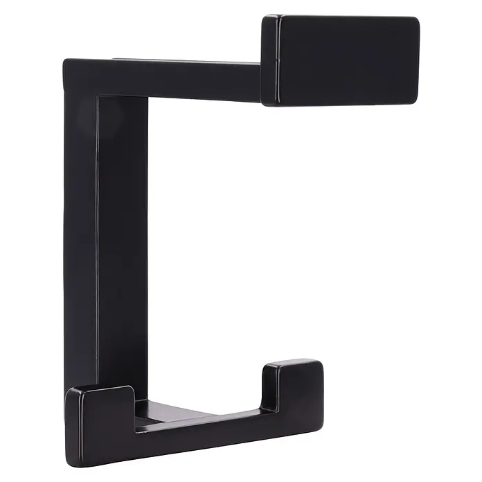Siro Garderobenhaken 2324/PB12 - L x B x H: 70 x 92 x 80 mm, Anzahl Haken: 3 Stk. - Schwarzer, minimalistischer Wandhaken aus Metall. Ideal für Bad oder Flur, stilvoll und platzsparend.