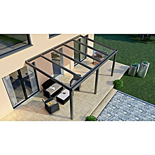 Terrassenüberdachung Special Edition (L x T: 500 x 300, Polycarbonat, Anthrazitgrau, Klar)