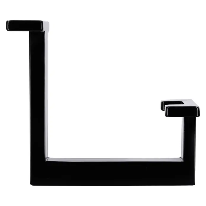 Siro Garderobenhaken 2324/PB12 - L x B x H: 70 x 92 x 80 mm, Anzahl Haken: 3 Stk. - Schwarze U-förmige Halterung, ideal für die sichere Präsentation Ihrer Kopfhörer oder kleineren Gegenstände. Minimalistisches Design für moderne Umgebungen.
