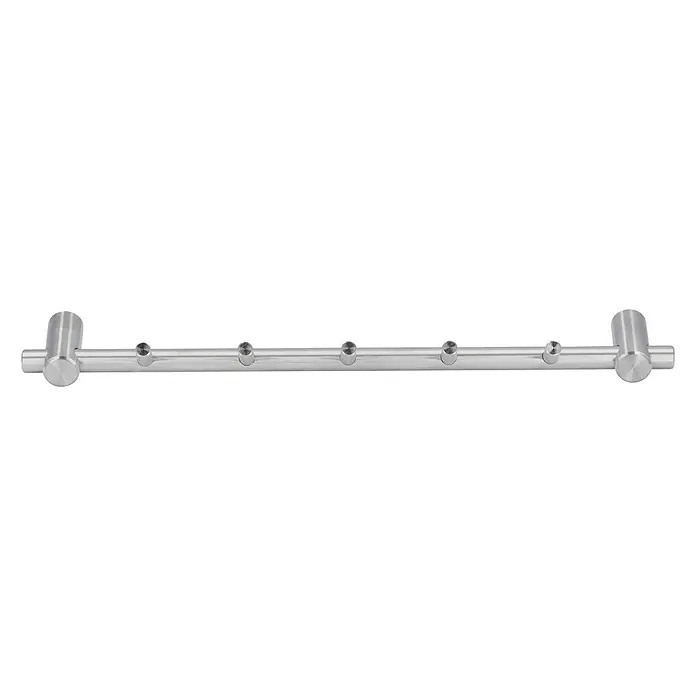 Siro Garderobenleiste 2312-320N1V - L x B x H: 320 x 31 x 59 mm, Anzahl Haken: 5 Stk. - Silberne Kleiderstange mit sechs Haken zur stilvollen Aufbewahrung von Kleidungsstücken und Accessoires.