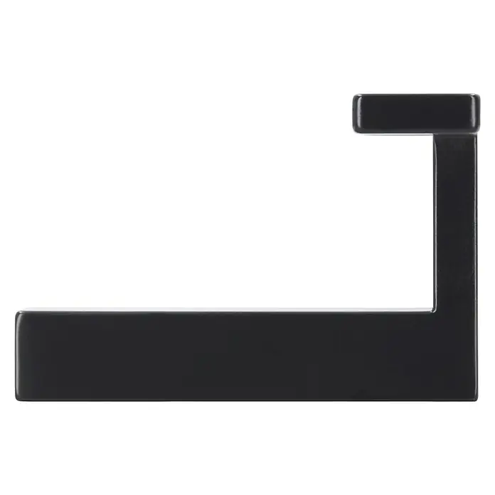 Siro Garderobenhaken - L x B x H: 70 x 61 x 40 mm, Anzahl Haken: 2 Stk., Schwarz - Aufnahme eines schwarzen Handtuchhalters. Minimalistisches Design für Badezimmer, einfache Installation.