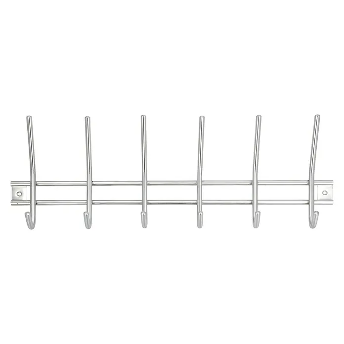 Siro Garderobenleiste 2196-460N1V - L x B x H: 460 x 160 x 50 mm, Anzahl Haken: 6 Stk. - Helle Aufnahme einer Garderobenleiste mit sechs Haken, ideal für die Aufbewahrung von Jacken und Accessoires in Flur oder Schlafzimmer.