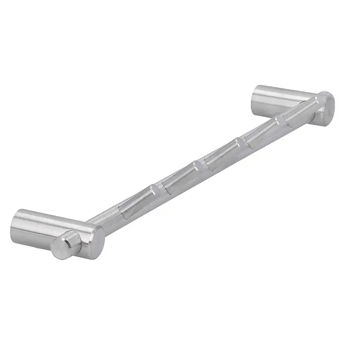 Siro Garderobenleiste 2312-320N1V - L x B x H: 320 x 31 x 59 mm, Anzahl Haken: 5 Stk. - Eleganter Handtuchhalter aus gebürstetem Edelstahl mit stilvollen Einkerbungen für modernes Badezimmerdesign.