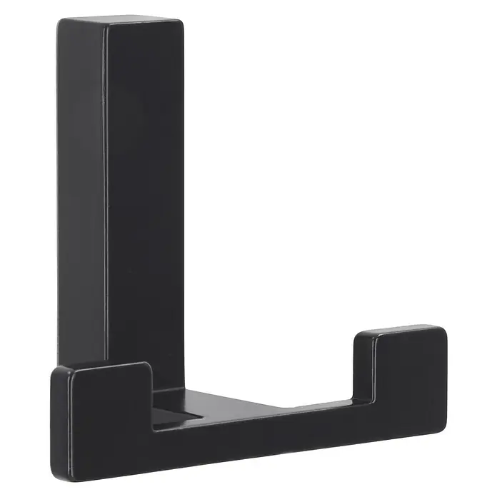 Siro Garderobenhaken - L x B x H: 70 x 61 x 40 mm, Anzahl Haken: 2 Stk., Schwarz - Ein schwarzer, moderner Kleiderhaken. Der Garderobenhaken ist aus Metall und hat ein minimalistisches Design. Ideal für jeden Raum.