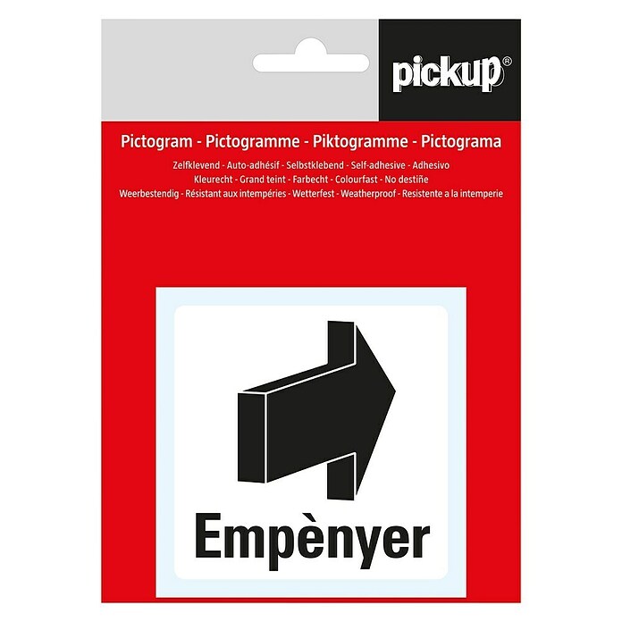 Pickup Etiqueta adhesiva catalán (Motivo: Empujar, Blanco)